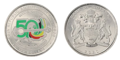 Guyana 100 Dollar Coin, 2020,
